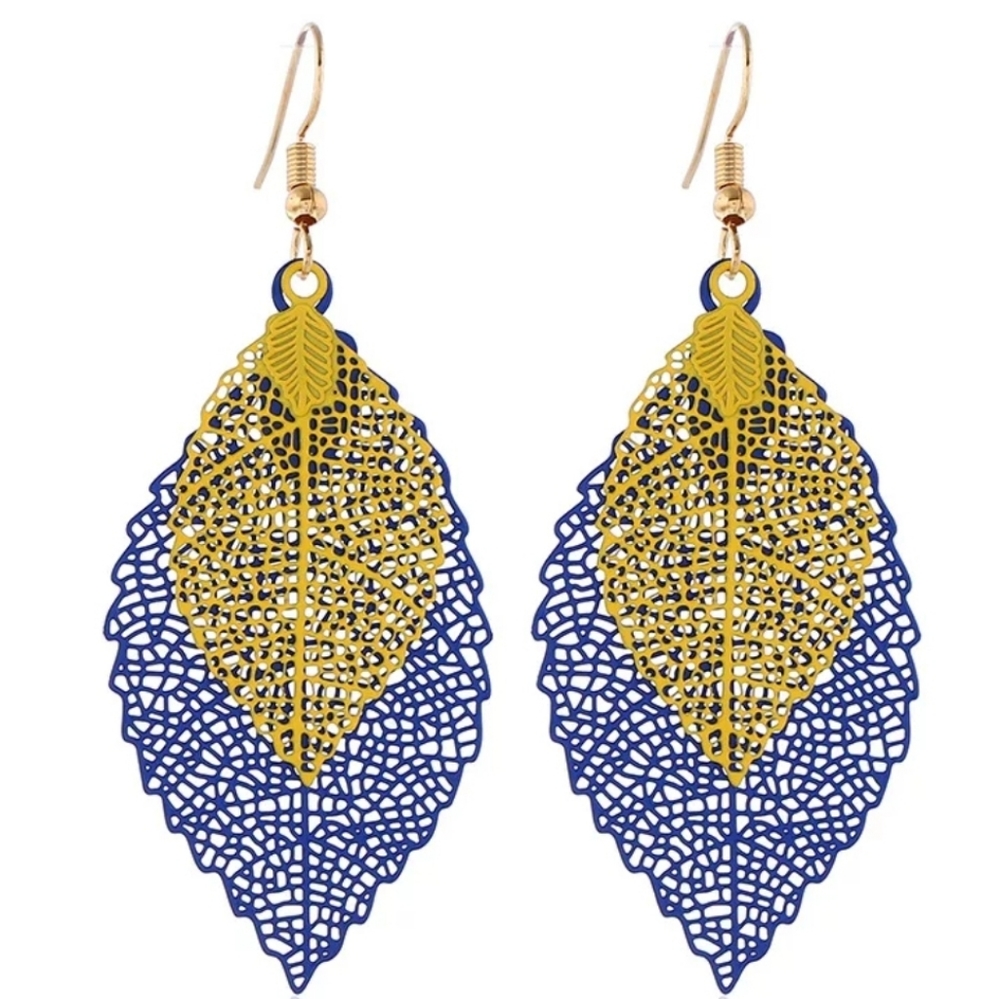 🍃Vintage (blue & gold) Dangling Earrings😍